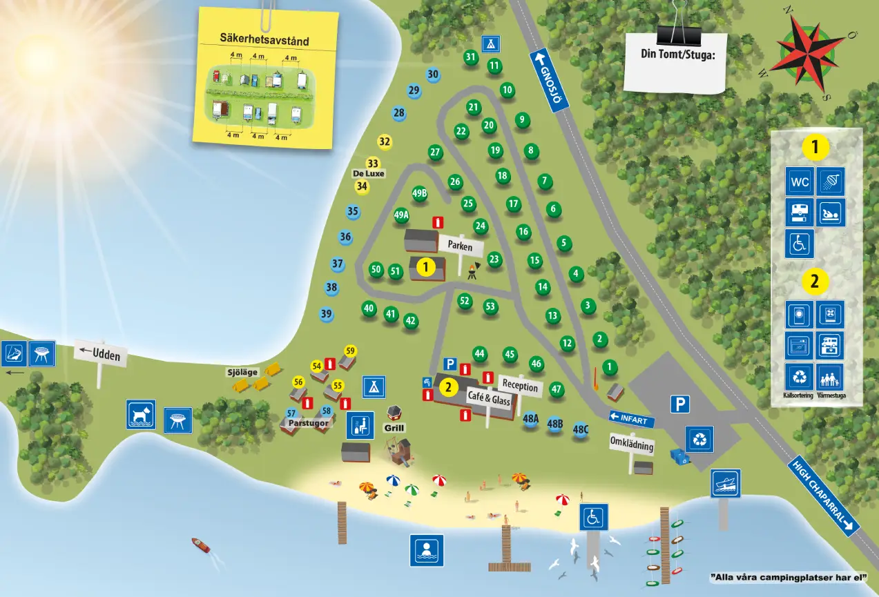 gnosjo strand camping map